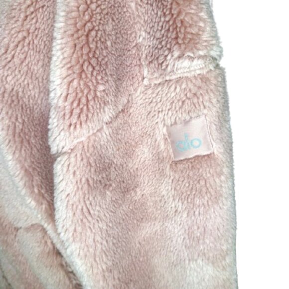 ALO Yoga Sherpa Varsity Jacket - Dusty Pink - Size Medium - Picture 6 of 8